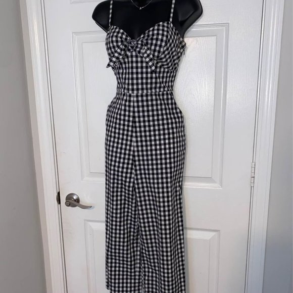 Checkered Print Romper - Picture 4 of 5